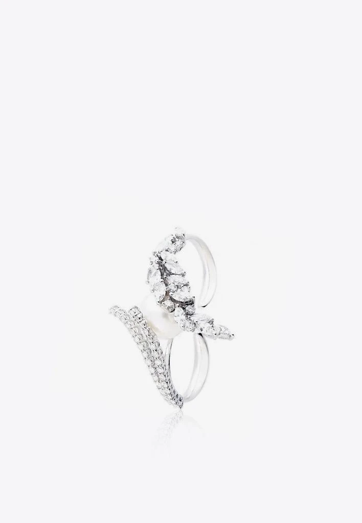 商品Yeprem|Pearlescent Pearl Embellished Ring with 18-Karat Diamonds,价格¥104704,第1张图片