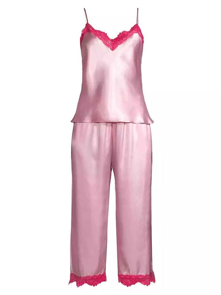 商品In Bloom|Felicity 2-Piece Satin Crop Pajama Set,价格¥510,第1张图片