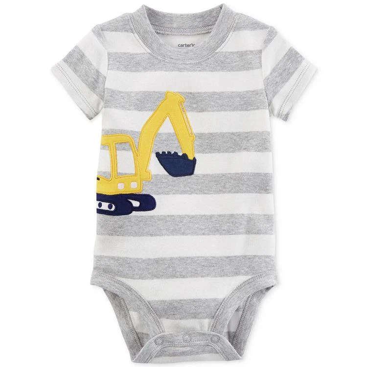 商品Carter's|Construction Truck Striped Cotton Bodysuit, Baby Boys,价格¥27,第1张图片