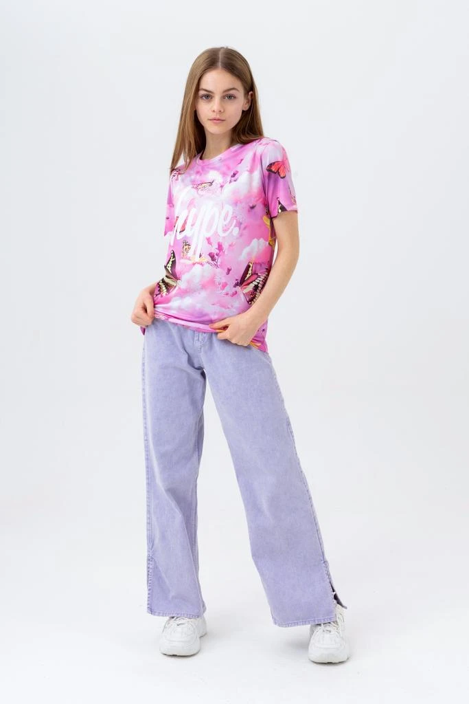 商品HYPE GIRLS|HYPE GIRLS PINK BUTTERFLY GARDEN SCRIPT T-SHIRT,价格¥84,第2张图片详细描述