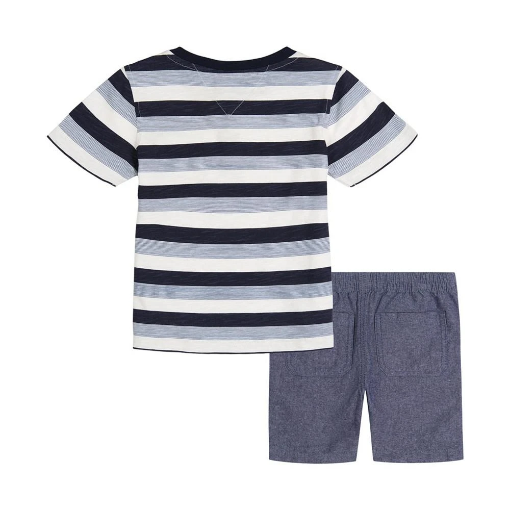 商品KIDS HEADQUARTERS|Little Boys Striped Henley T-shirt and Chambray Shorts, 2 Piece Set,价格¥94,第2张图片详细描述