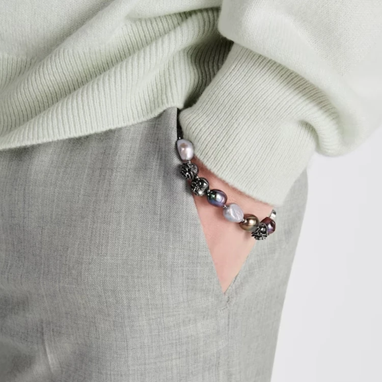 商品[国内直发] Dior|迪奥 CD Icon 镂空标志 手串 男款 银色,价格¥3080,第3张图片详细描述