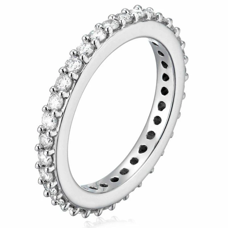 商品Vir Jewels|1 Cttw Diamond Eternity Ring For Women, Wedding Band In 14K White Gold Prong Set,价格¥7058,第1张图片