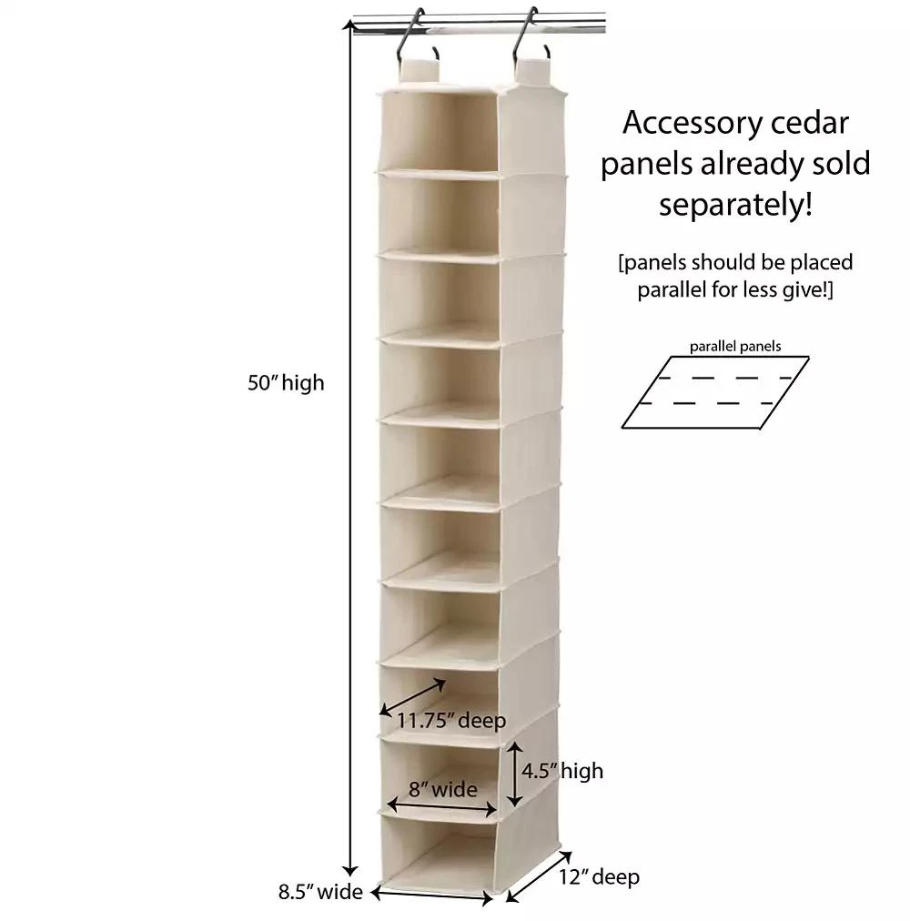 商品Household Essentials|Cedarline 10-Shelf Wide Hanging Shoe Organizer,价格¥628,第2张图片详细描述