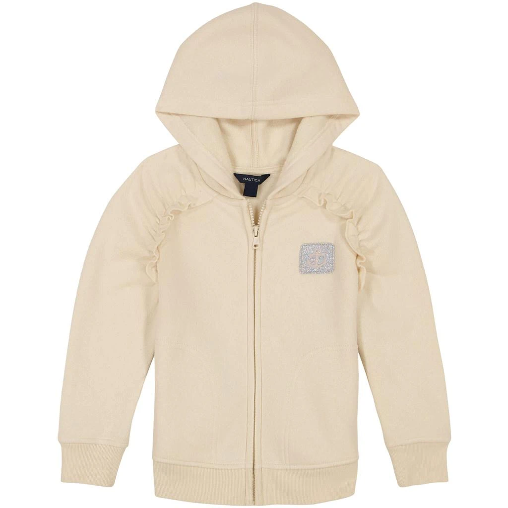 商品Nautica|Little Girls' Ruffle Trim Fleece Hoodie (4-6X),价格¥120,第2张图片详细描述