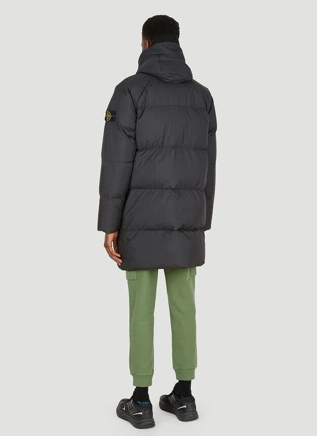 商品Stone Island|Long Hooded Down Coat in Black,价格¥12679,第4张图片详细描述