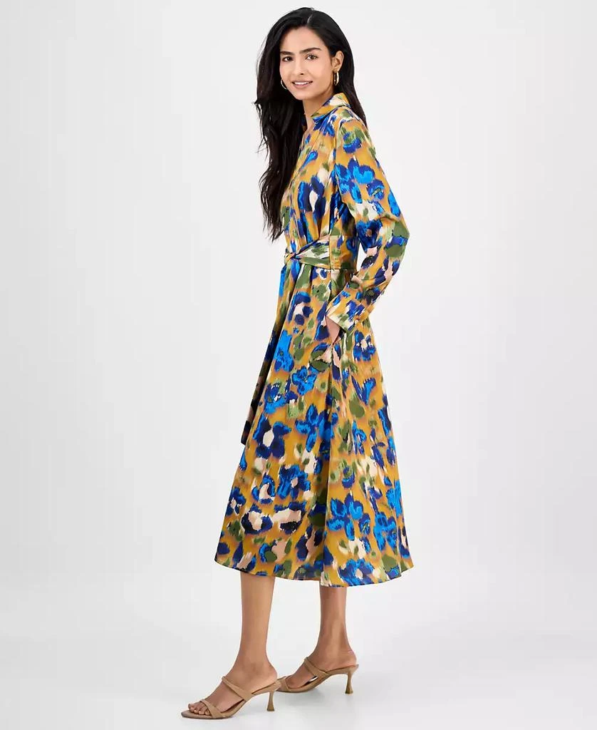 商品Tahari|Women's Printed V-Neck Tie-Waist Midi Dress,价格¥582,第3张图片详细描述