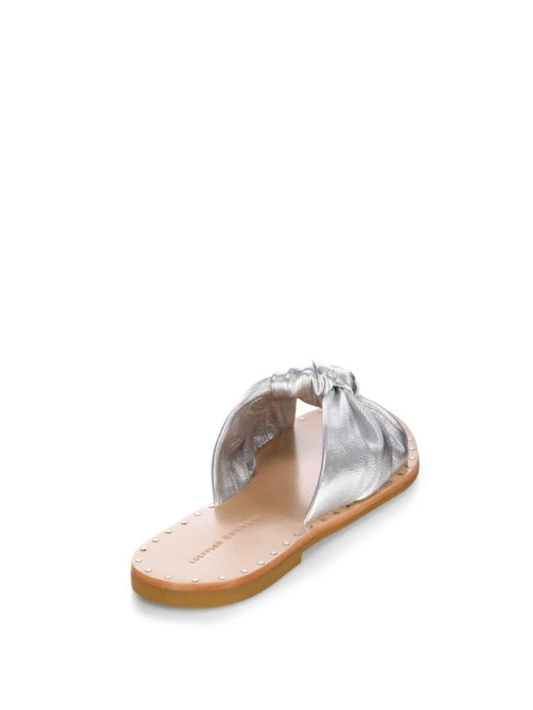 商品Loeffler Randall|Lucia Studded Knot Metallic Leather Slide Sandals,价格¥886,第2张图片详细描述