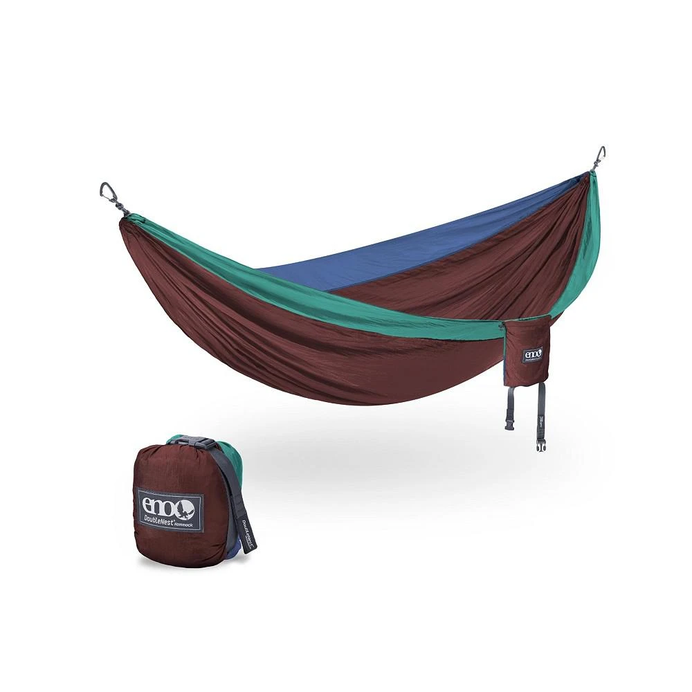 商品ENO|DoubleNest Hammock - Lightweight, Portable, 1 to 2 Person Hammock - For Camping, Hiking, Backpacking, Travel, a Festival, or the Beach - Seaglass/Merlot/Denim,价格¥558,第1张图片