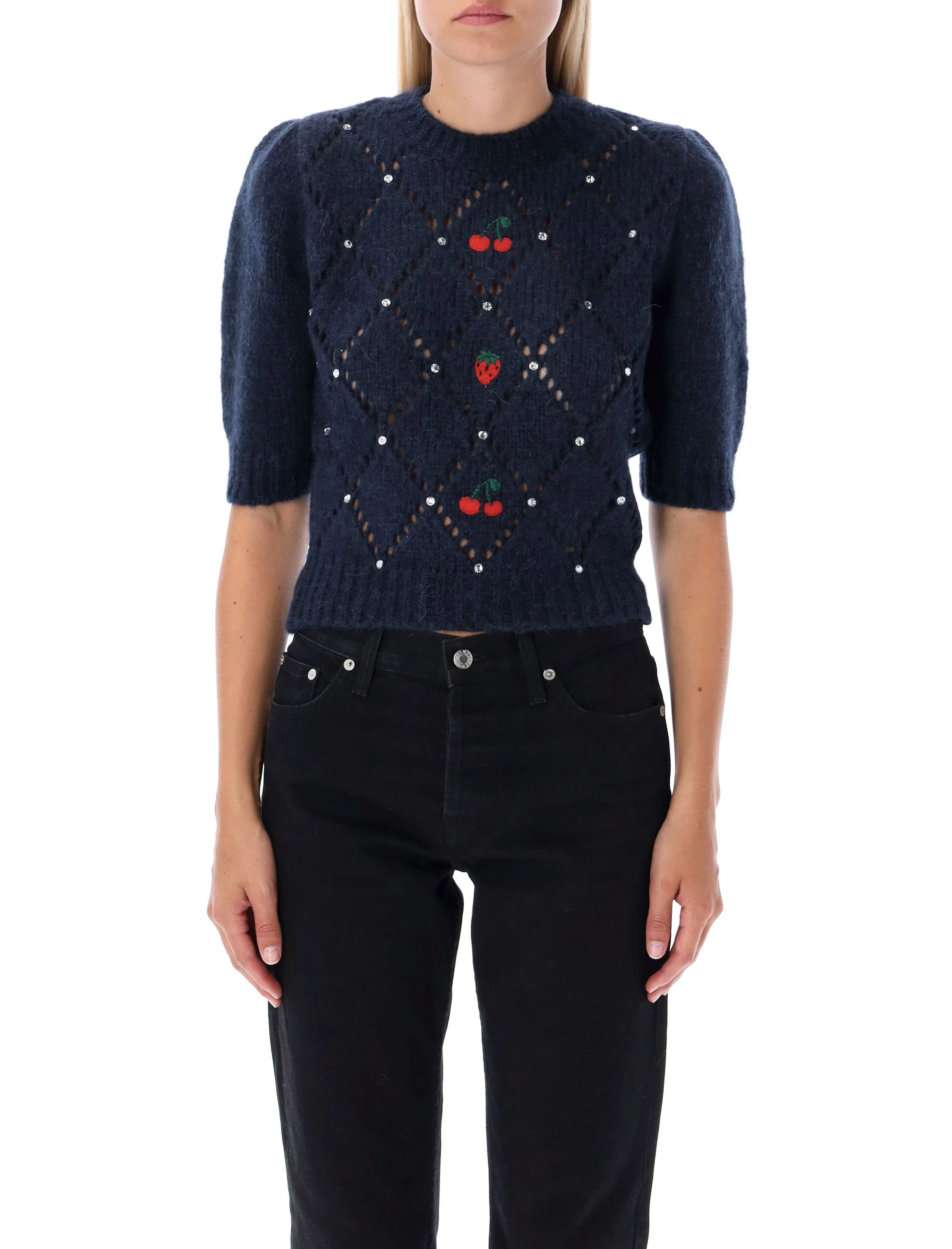 商品【商品预售7天】 Alessandra Rich|Alessandra Rich 女士衬衫 FAB3114K37542329 蓝色,价格¥1733,第3张图片详细描述
