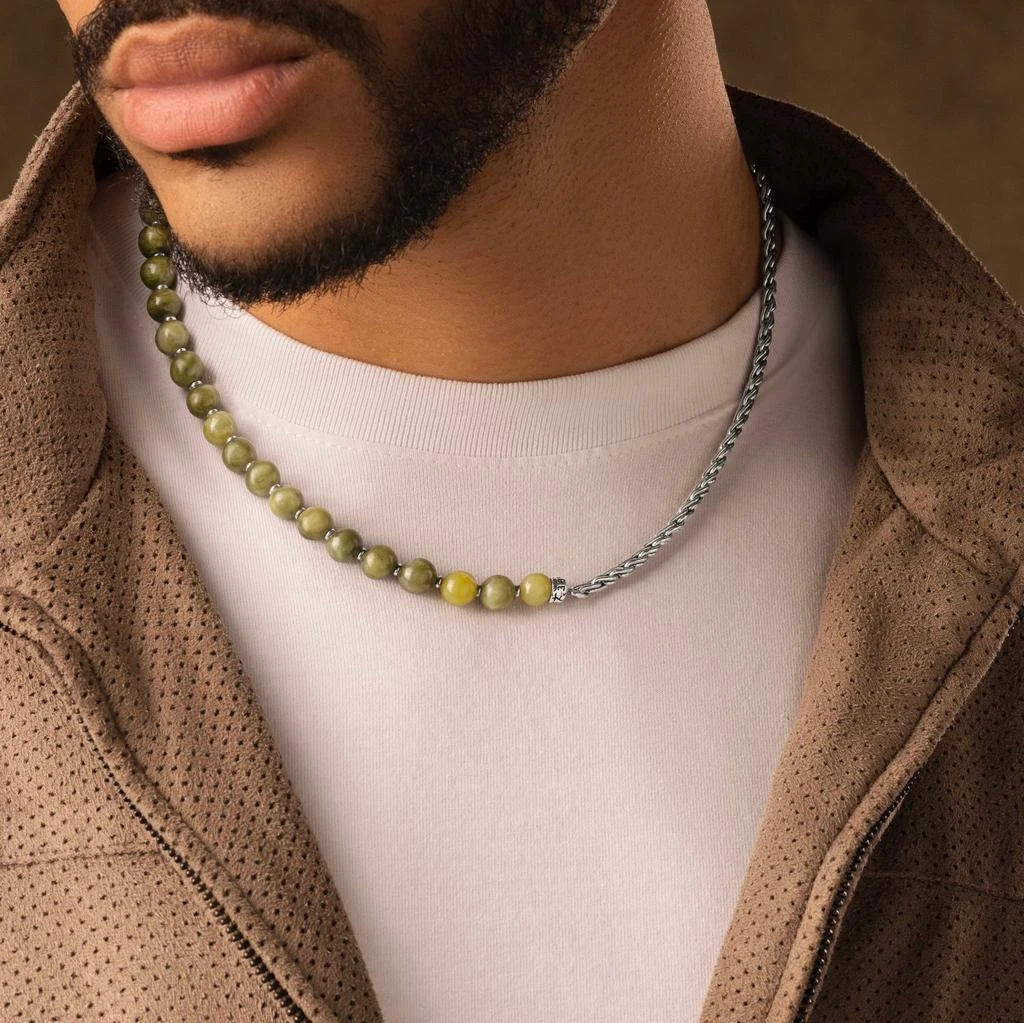 商品Karma and Luck|Balanced Warrior - Jade Mantra Necklace,价格¥775,第2张图片详细描述