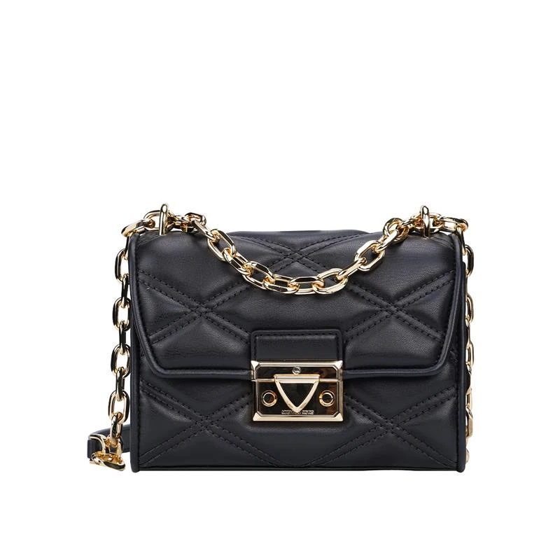 商品Michael Kors|Michael Kors 奥莱款 小号纯色皮革铆钉小香风链条包 35S2GNRC1U BLACK,价格¥1242,第1张图片