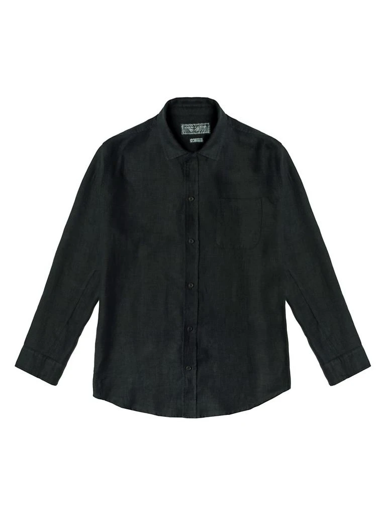 商品Desmond & Dempsey|Linen Button-Front Lounge Shirt,价格¥1339,第1张图片