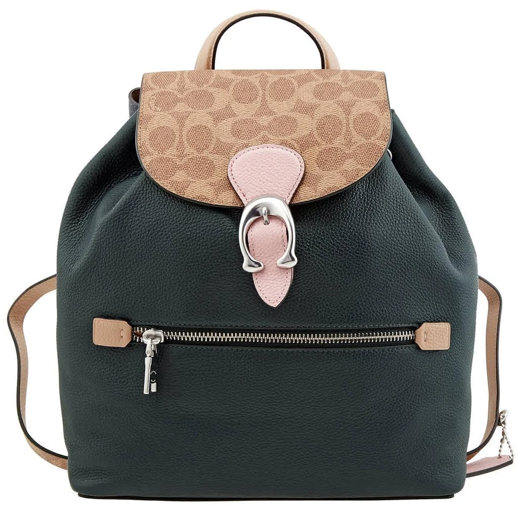 商品Coach|Coach Ladies Signature Evie Backpack In Dark Green,价格¥2167,第2张图片详细描述