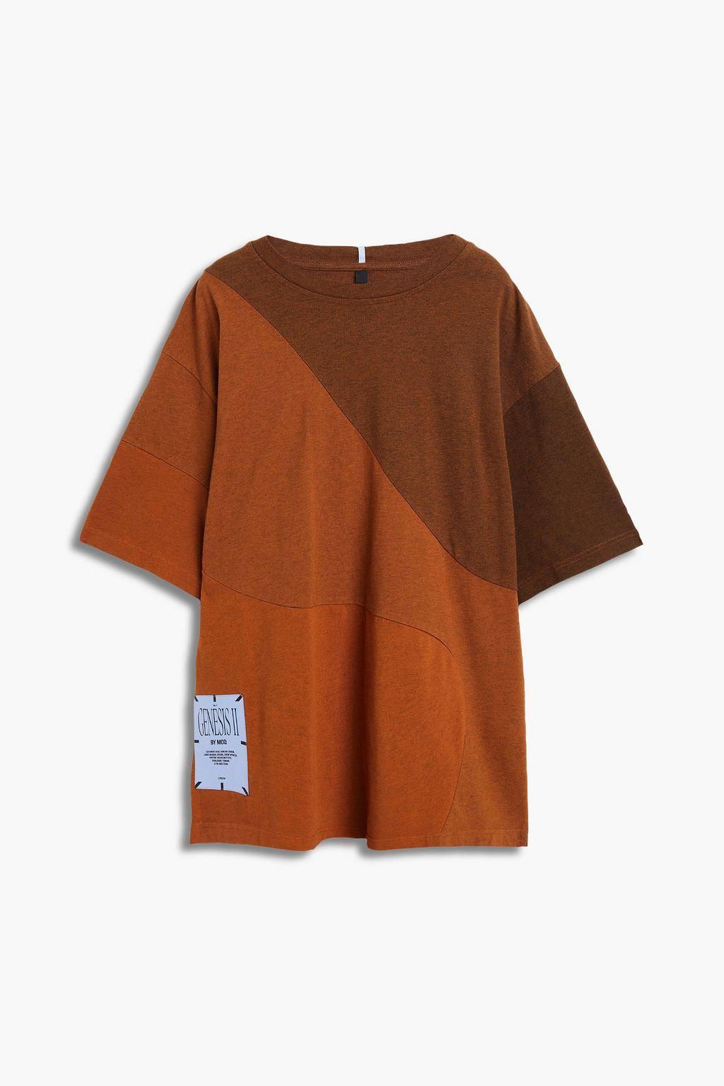 Appliquéd color-block cotton-jersey T-shirt商品第1张图片规格展示