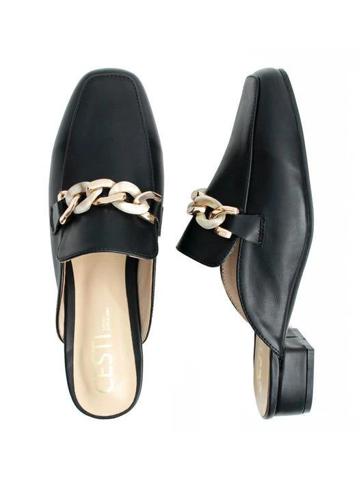 商品CESTI|Pearl Surprise Chain Bloafer (BLACK),价格¥774,第2张图片详细描述