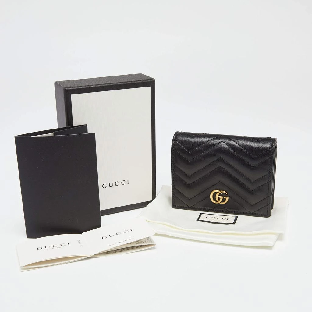 Gucci Black Matelassé Leather GG Marmont Card Case 商品