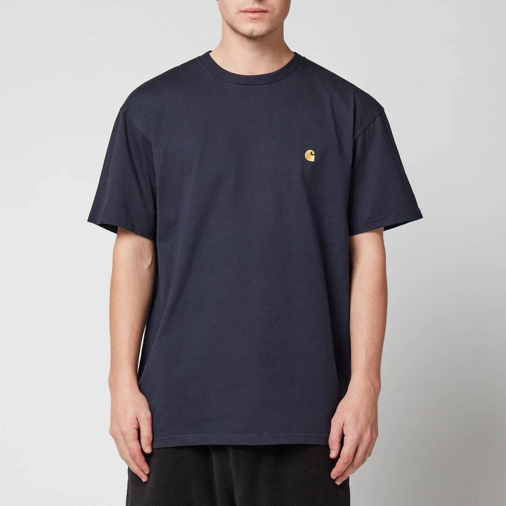 商品Carhartt|Carhartt WIP Men's Chase Crewneck T-Shirt - Dark Navy/Gold,价格¥344,第1张图片