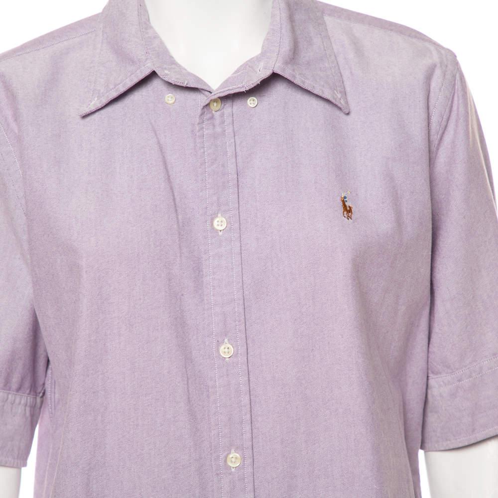 Ralph Lauren Purple Cotton Short Sleeve Button Front Shirt XL商品第4张图片规格展示