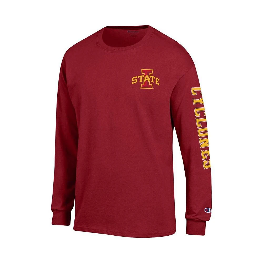 商品CHAMPION|Men's Cardinal Iowa State Cyclones Team Stack Long Sleeve T-shirt,价格¥295,第3张图片详细描述