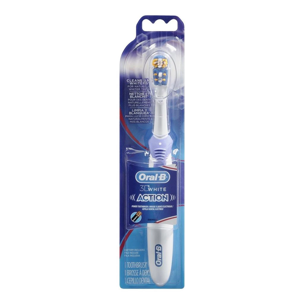 商品Oral-B|Oral-B 3D White Action Power Toothbrush, 1 Count (Colors May Vary), Multi-colored,价格¥58,第1张图片