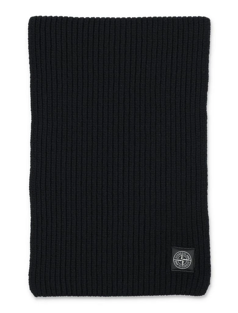 商品Stone Island|Stone Island Logo Patch Knitted Scarf,价格¥1283,第1张图片