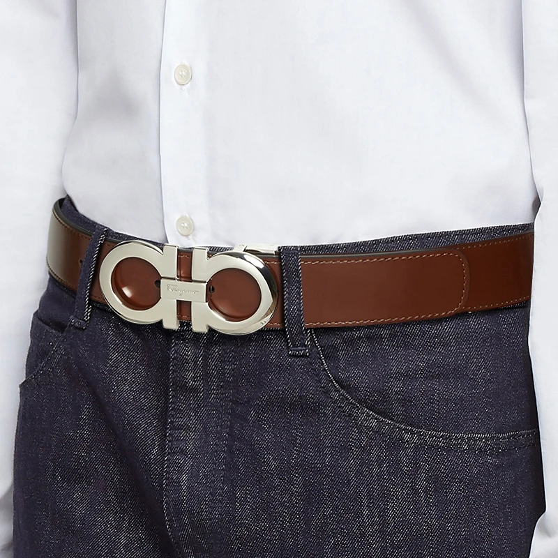 商品Salvatore Ferragamo|SALVATORE FERRAGAMO 棕色男士腰带 675542-746520,价格¥2477,第1张图片