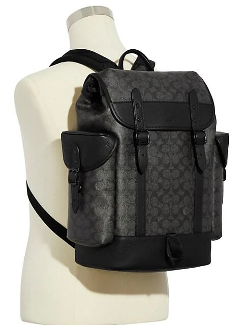 商品Coach|Hitch Coated Canvas & Leather Backpack,价格¥4479,第3张图片详细描述
