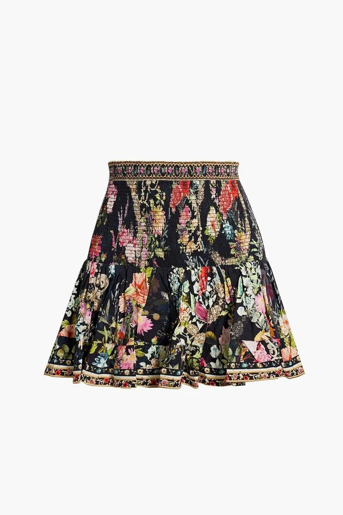 商品Camilla|Crystal-embellished shirred cotton-poplin mini skirt,价格¥851,第1张图片