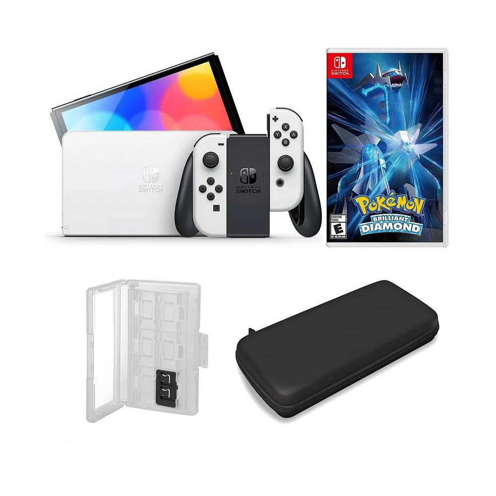 商品Nintendo|Switch OLED in White with Pokemon Diamond & Accessories,价格¥3741,第1张图片