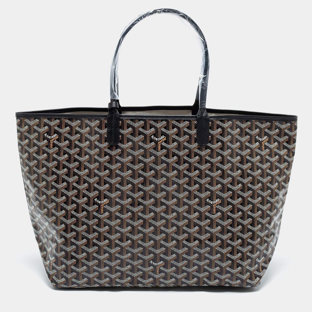 商品Goyard|Goyard Black Goyardine Coated Canvas and Leather Saint Louis PM Tote,价格¥21602,第1张图片