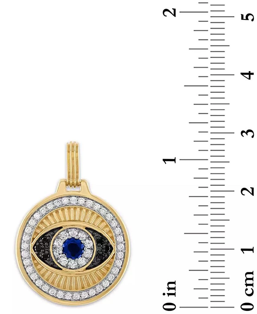 商品Esquire Men's Jewelry|Cubic Zirconia Evil Eye Pendant in 14k Gold-Plated Sterling Silver, Created for Macy's,价格¥616,第3张图片详细描述