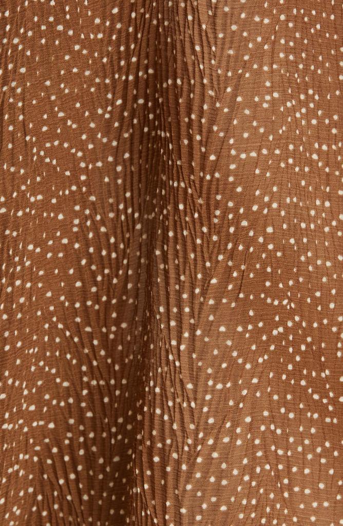 Starry Dot Shirred Split Neck Blouse商品第6张图片规格展示