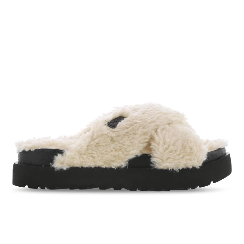 商品UGG|UGG Fuzz Sugar Cross Slide - Women Shoes,价格¥504,第1张图片详细描述