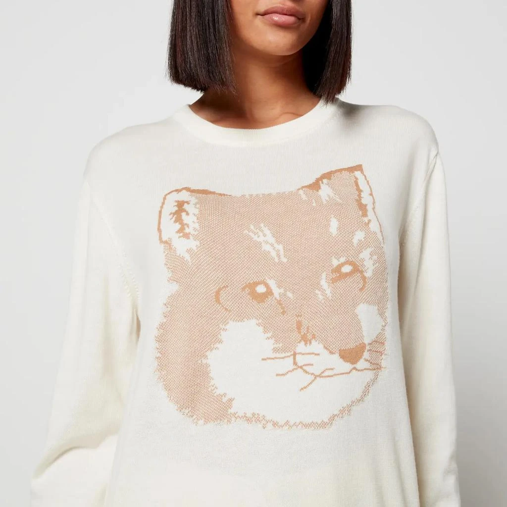 商品Maison Kitsune|Maison Kitsuné Women's Pique Fox Head R-Neck Pullover - Ecru,价格¥931,第4张图片详细描述