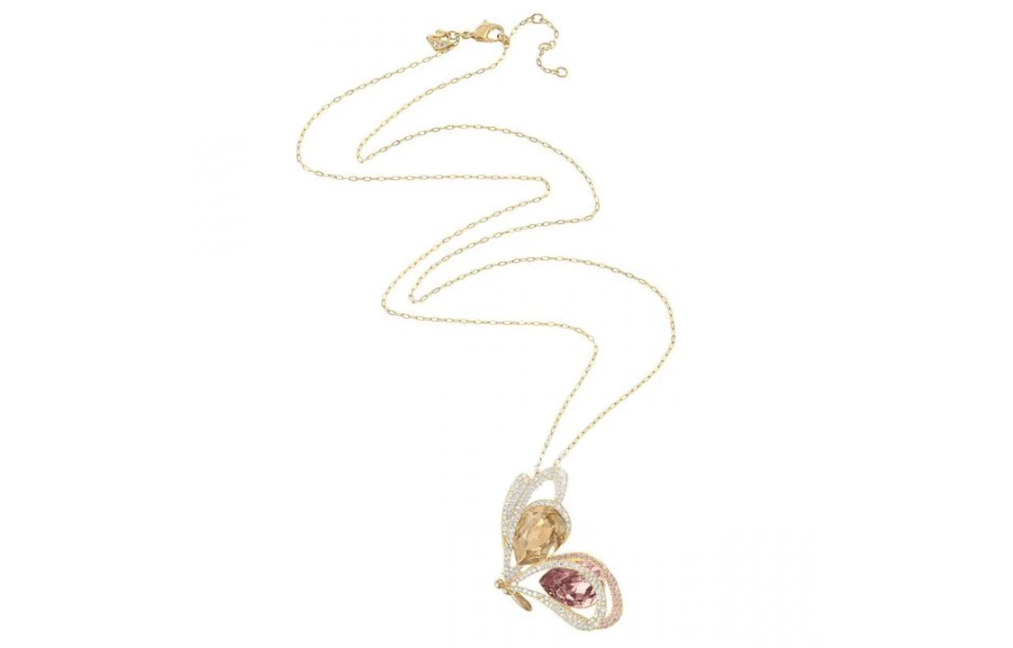商品[国内直发] Swarovski|施华洛世奇 Chelly系列 蝴蝶效应 浪漫诗意3D超重工立体翩飞蝴蝶造型吊坠项链 女款 金色,价格¥1841,第5张图片详细描述