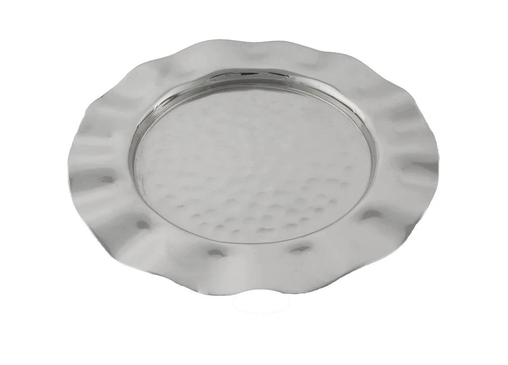 商品Classic Touch Decor|Stainless steel Plates with Wavy Rim,价格¥144,第1张图片