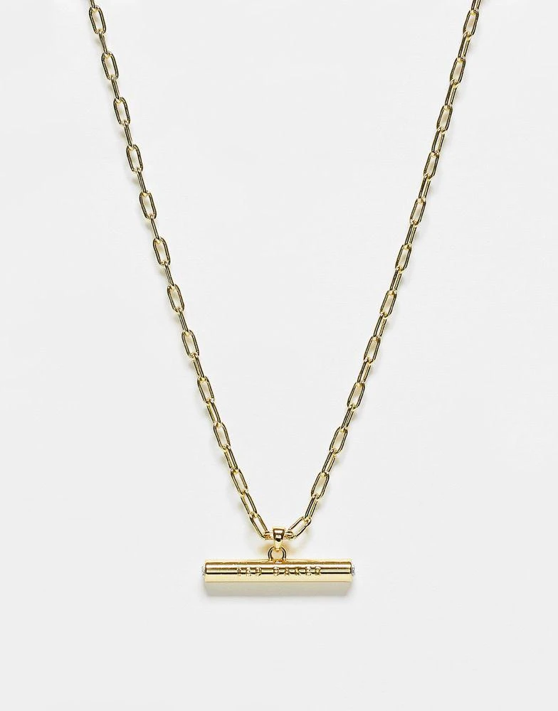 商品Ted Baker London|Ted Baker Tharaa logo t-bar necklace in gold,价格¥478,第2张图片详细描述