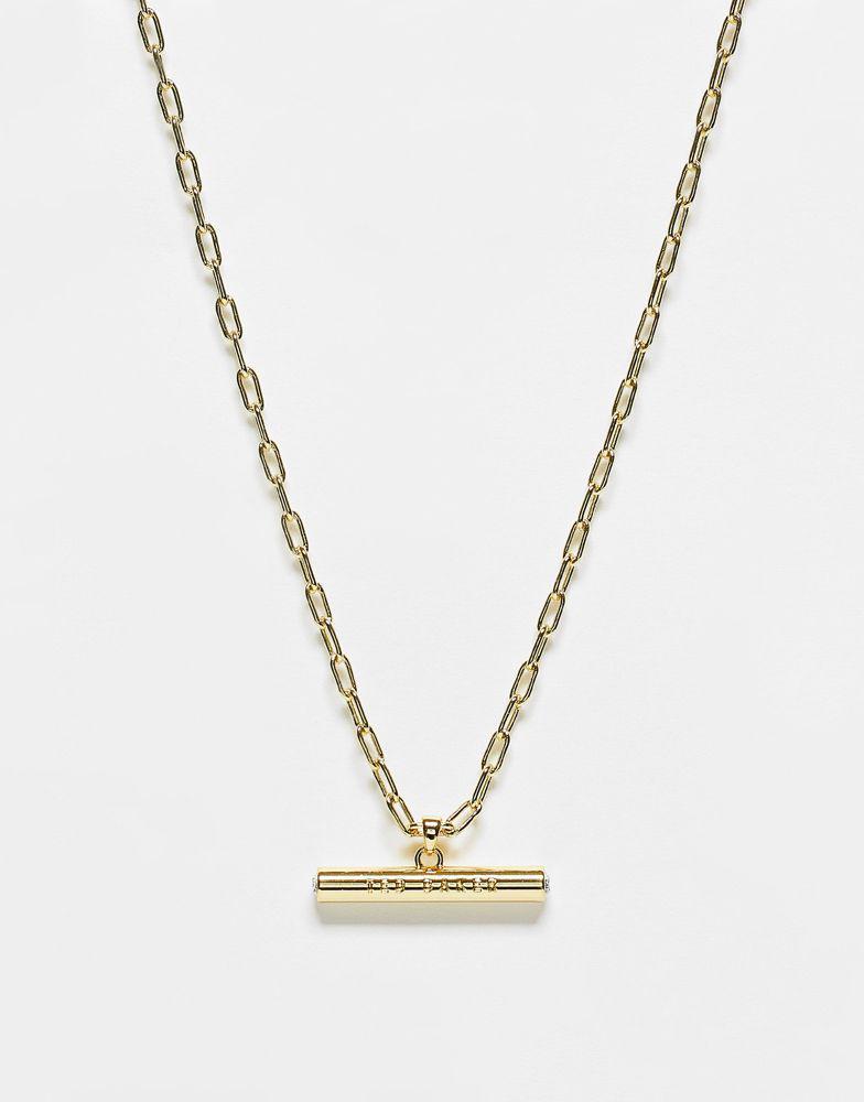 商品Ted Baker London|Ted Baker Tharaa logo t-bar necklace in gold,价格¥447,第4张图片详细描述