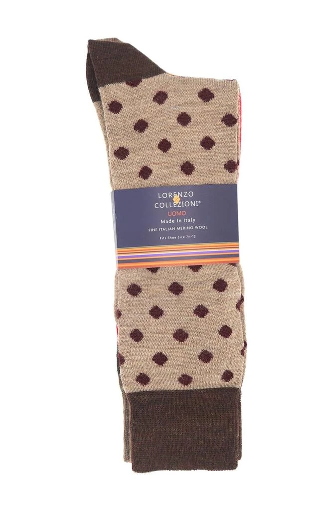 商品Lorenzo Uomo|Lorenzo Wool Pattern Socks - Pack of 3,价格¥151,第1张图片