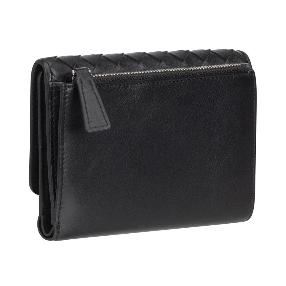 商品Mancini Leather Goods|Women's Basket Weave Collection RFID Secure Mini Clutch Wallet,价格¥551,第3张图片详细描述