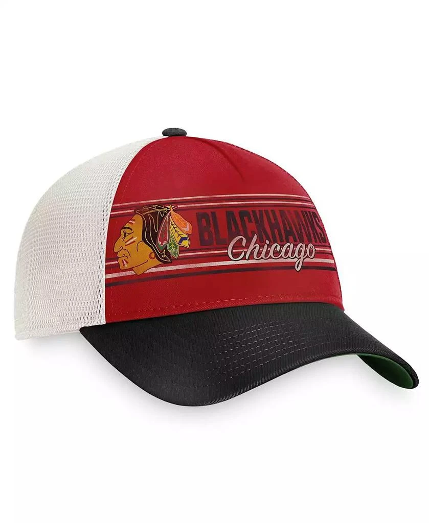 商品Fanatics|Men's Red, Black Chicago Blackhawks True Classic Retro Trucker Snapback Hat,价格¥182,第3张图片详细描述