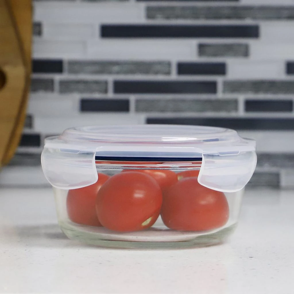 商品Michael Graves Design|Michael Graves Design 21 Ounce High Borosilicate Glass Round Food Storage Container with Indigo Rubber Seal,价格¥115,第2张图片详细描述