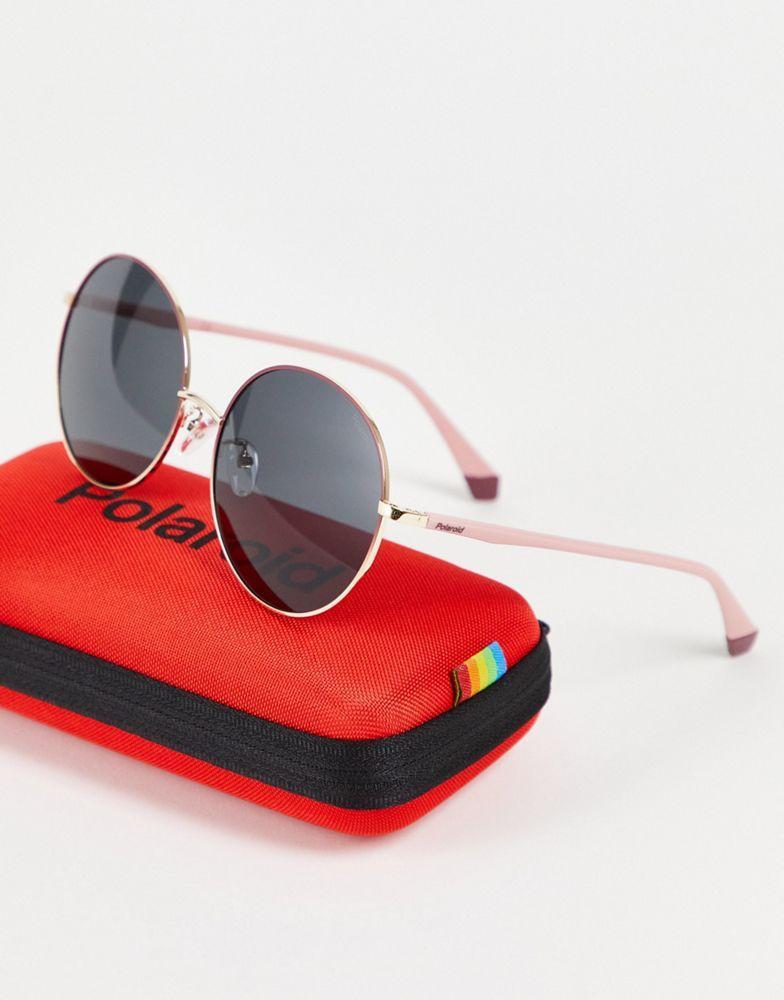 商品Polaroid|Polaroid retro round sunglasses in pink PLD 4105/G/S,价格¥157,第4张图片详细描述