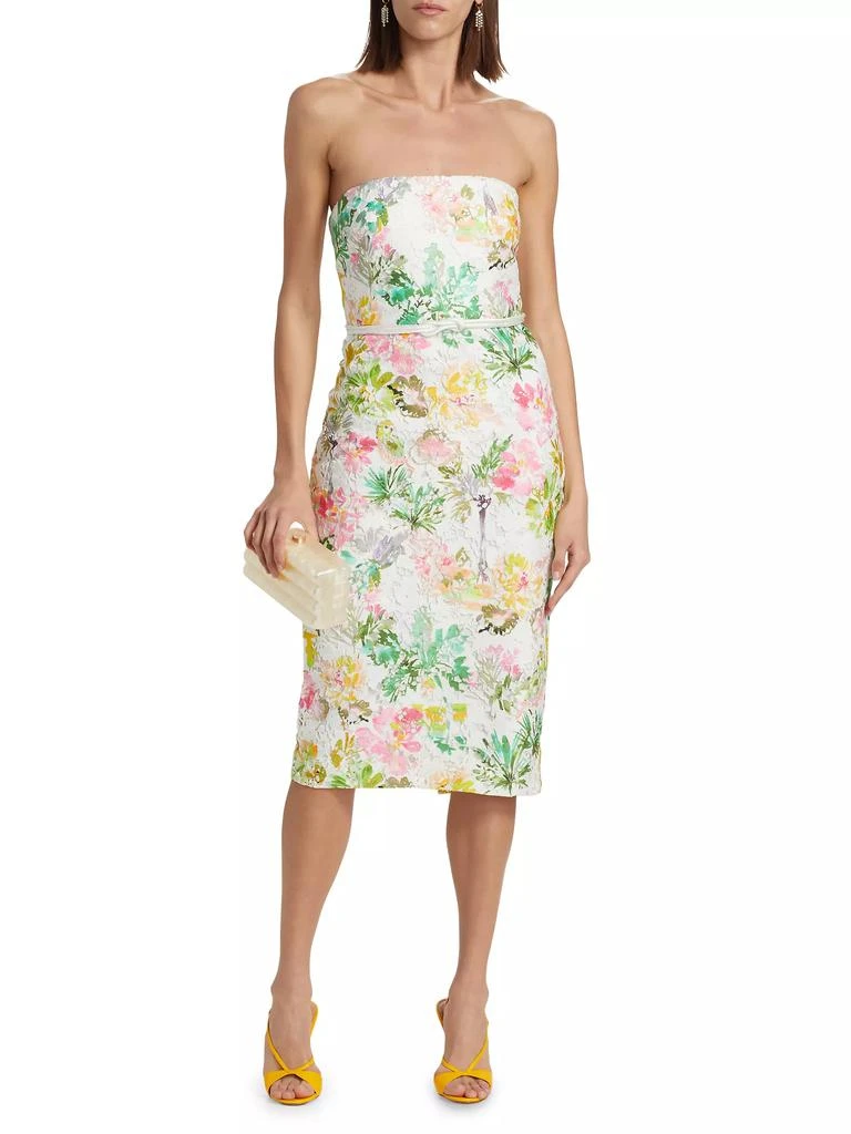 商品Badgley Mischka|Floral Lace Strapless Cocktail Dress,价格¥2228,第3张图片详细描述