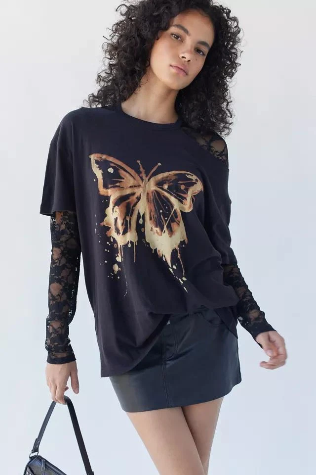 商品Urban Outfitters|UO Slashed Butterfly Tee,价格¥76,第3张图片详细描述