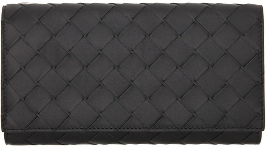 商品Bottega Veneta|黑色 Intrecciato 双折钱包,价格¥9979,第1张图片