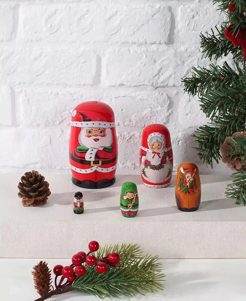 商品Mr. Christmas|Santa and North Pole Pals Nesting Wooden Christmas Figurines, Set of 5,价格¥258,第2张图片详细描述