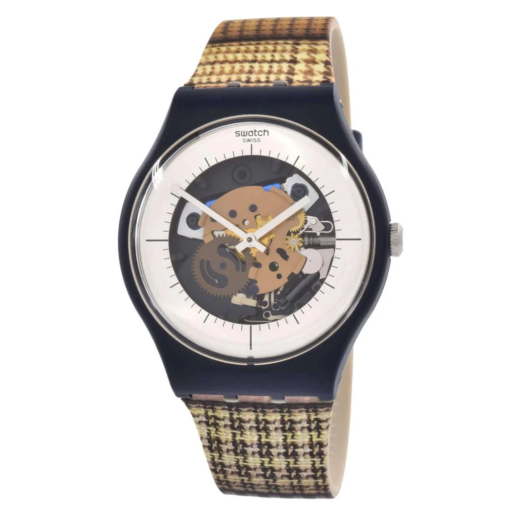 商品Swatch|Swatch Men's Watch - Watch My Fabric Swiss Quartz Blue Case Rubber Strap | SUON129,价格¥624,第1张图片