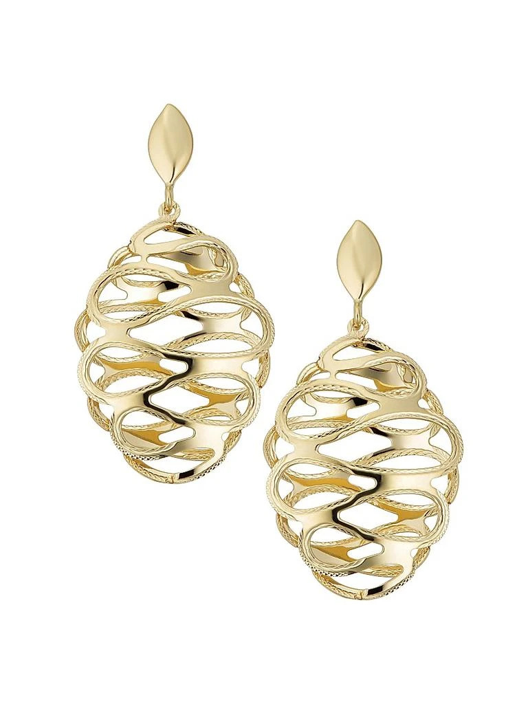 商品Oradina|14K Yellow Gold Twirl Me Oval Drop Earrings,价格¥4999,第1张图片